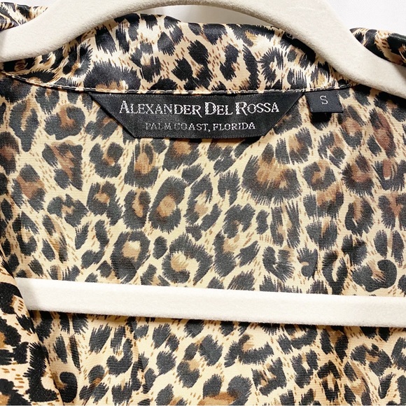 Alexander Del Rossa Satin Leopard Print Pajama Set NWT - Picture 2 of 11